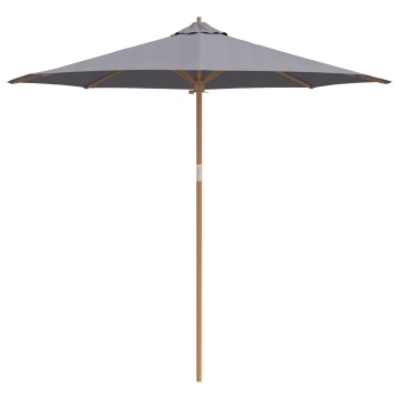 Umbrelă de grădină Gri închis 270x260 cm din Bambus - Img 4