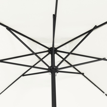 Umbrelă de grădină pătrată 295x245 cm Alb nisipos - Img 4