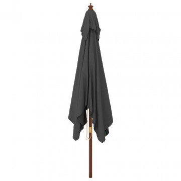 Umbrelă de grădină stâlp din lemn, antracit, 300x300x273 cm - Img 4
