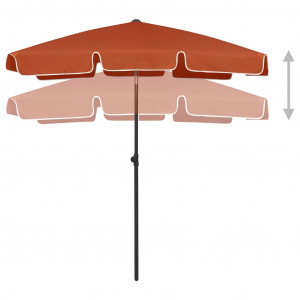Umbrelă de plajă, cărămiziu, 180x120 cm - Img 8