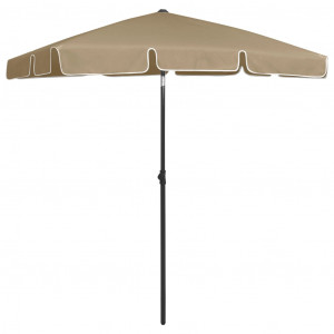 Umbrelă de plajă, gri taupe, 180x120 cm - Img 4