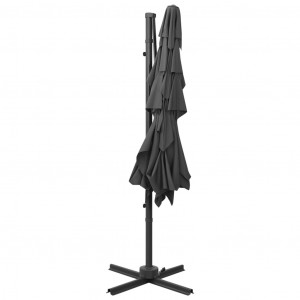 Umbrelă de soare 4 niveluri, stâlp aluminiu antracit 250x250 cm - Img 5