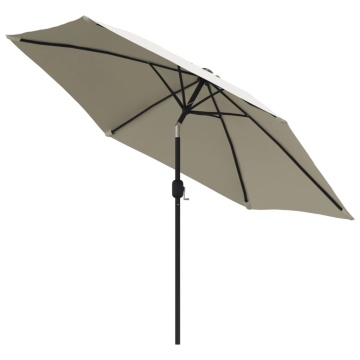 Umbrelă de soare, alb nisipiu, 3 m, stâlp din oțel - Img 3