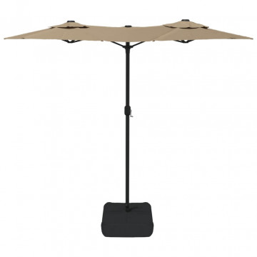 Umbrelă de soare cu două capete, gri taupe, 316x240 cm - Img 4