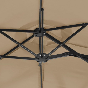 Umbrelă de soare cu două capete, gri taupe, 316x240 cm - Img 5