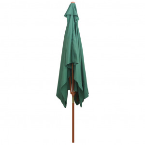 Umbrelă de soare cu stâlp de lemn 200x300 cm, verde - Img 6