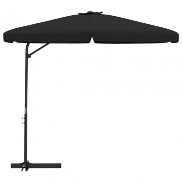Umbrelă de soare de exterior cu stâlp din oțel, negru, 300 cm - Img 3