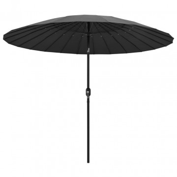 Umbrelă de soare de exterior, stâlp aluminiu, antracit, 270 cm - Img 1