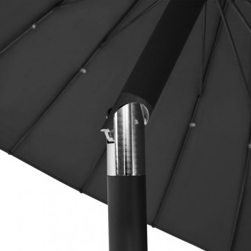 Umbrelă de soare de exterior, stâlp aluminiu, antracit, 270 cm - Img 4