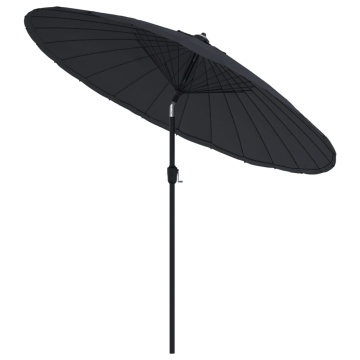 Umbrelă de soare de exterior, stâlp aluminiu, negru, 270 cm - Img 3