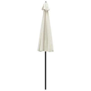 Umbrelă de soare de exterior, stâlp aluminiu, nisipiu, 270 cm - Img 4