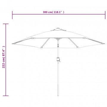 Umbrelă de soare de exterior, stâlp din metal, 300 cm, antracit - Img 7