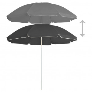Umbrelă de soare de exterior, stâlp din oțel, antracit, 180 cm - Img 3