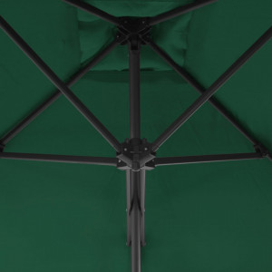 Umbrelă de soare de exterior, stâlp din oțel, verde, 250x250 cm - Img 2