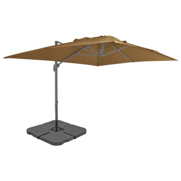 Umbrelă de soare de grădină, bază portabilă, taupe - Img 1