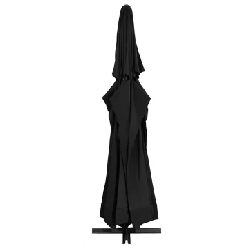 Umbrelă de soare de grădină, stâlp aluminiu, negru, 600 cm - Img 3