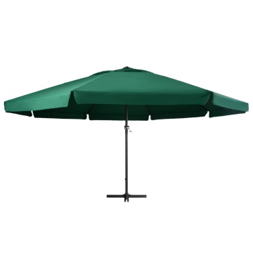 Umbrelă de soare de grădină, stâlp aluminiu, verde, 600 cm - Img 2