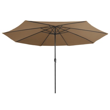 Umbrelă de soare de grădină, stâlp metalic, taupe, 390 cm - Img 3