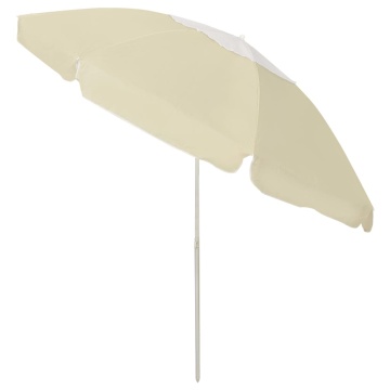 Umbrelă de soare de plajă, galben nisipiu, 240 cm - Img 3