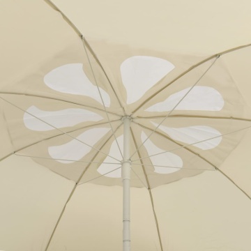 Umbrelă de soare de plajă, galben nisipiu, 300 cm - Img 4