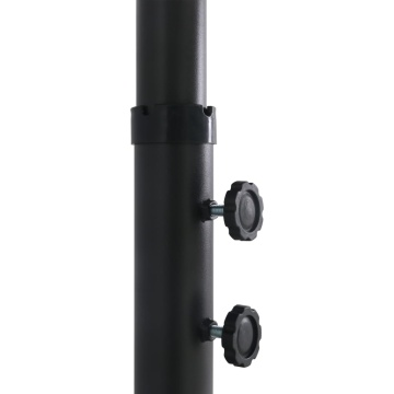 Umbrelă de soare exterior cu stâlp aluminiu, negru, 460x270 cm - Img 6