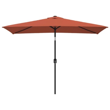 Umbrelă de soare exterior, stâlp metalic, cărămiziu, 300x200 cm - Img 2