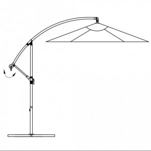 Umbrelă de soare suspendată, 3 m Alb nisipiu - Img 6