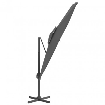Umbrelă dublă în consolă, antracit, 400x300 cm - Img 4