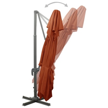 Umbrelă în consolă cu înveliș dublu, cărămiziu, 400x300 cm - Img 4