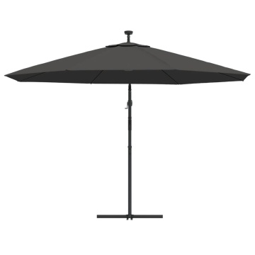Umbrelă în consolă cu LED și stâlp din metal, antracit, 350 cm - Img 6