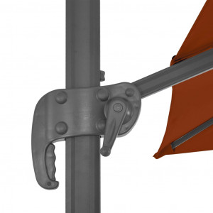 Umbrelă în consolă cu stâlp din aluminiu, cărămiziu, 300x300 cm - Img 6