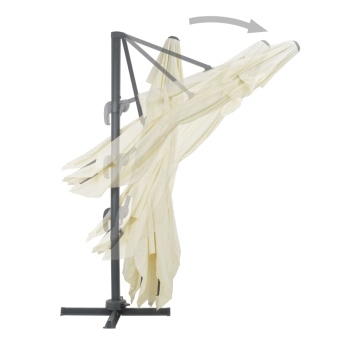 Umbrelă în consolă cu stâlp din aluminiu, nisipiu, 400x300 cm - Img 4