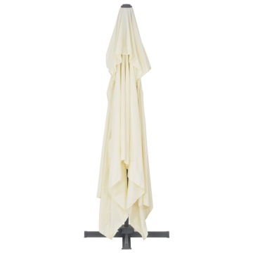 Umbrelă în consolă cu stâlp din aluminiu, nisipiu, 400x300 cm - Img 8