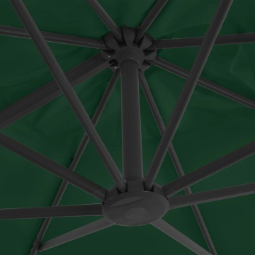 Umbrelă în consolă cu stâlp din aluminiu, verde, 400x300 cm - Img 5