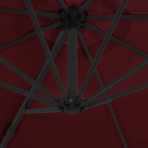 Umbrelă în consolă cu stâlp din oțel, roșu bordo, 300 cm - Img 2