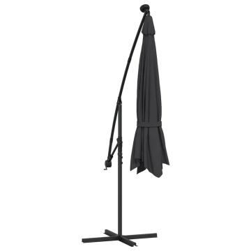 Umbrelă în consolă de grădină cu LED-uri, negru, 350 cm - Img 7