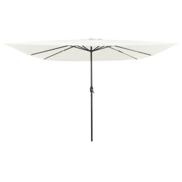 Umbrelă pătrată cu lumini LED 295x245 cm Bej - Img 2