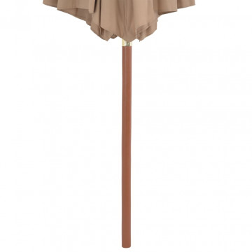 Umbrelă soare de exterior, stâlp metalic, 300 cm, gri taupe - Img 4