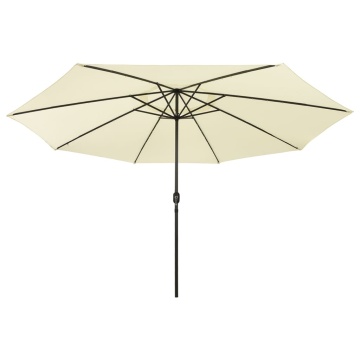 Umbrelă soare de grădină cu LED-uri, nisipiu, 400 cm - Img 3