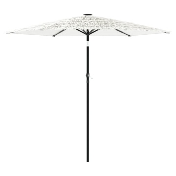 Umbrelă soare de grădină stâlp din oțel, alb 223x223x213cm - Img 2