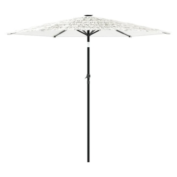 Umbrelă soare de grădină stâlp din oțel, alb 268x268x226cm - Img 8