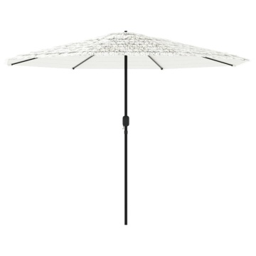 Umbrelă soare de grădină stâlp din oțel, alb 324x324x247 cm - Img 8