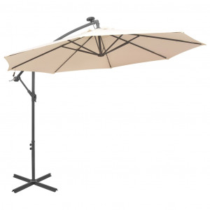 Umbrelă soare suspendată, iluminare LED, stâlp metalic 300 cm - Img 8
