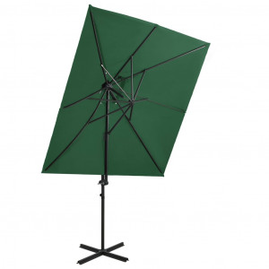 Umbrelă suspendată cu înveliș dublu, verde, 250x250 cm - Img 1