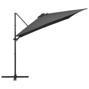 Umbrelă suspendată cu LED, stâlp din oțel, antracit, 250x250 cm - Img 4