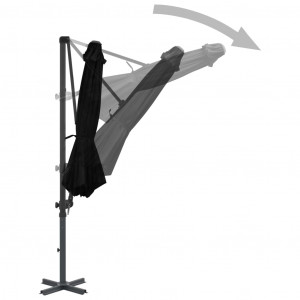 Umbrelă suspendată cu stâlp din aluminiu, negru, 300 cm - Img 8