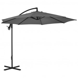 Umbrelă suspendată cu stâlp din oțel, antracit, 300 cm - Img 4