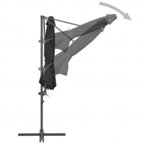 Umbrelă suspendată cu stâlp din oțel, antracit, 300 cm - Img 5