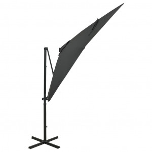 Umbrelă suspendată cu stâlp și LED-uri, antracit, 250 cm - Img 3