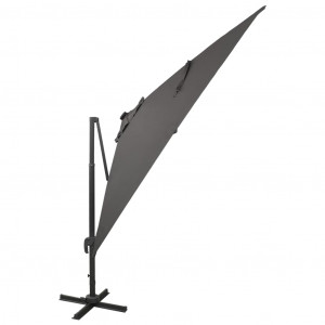 Umbrelă suspendată cu stâlp și LED-uri, antracit, 300 cm - Img 3